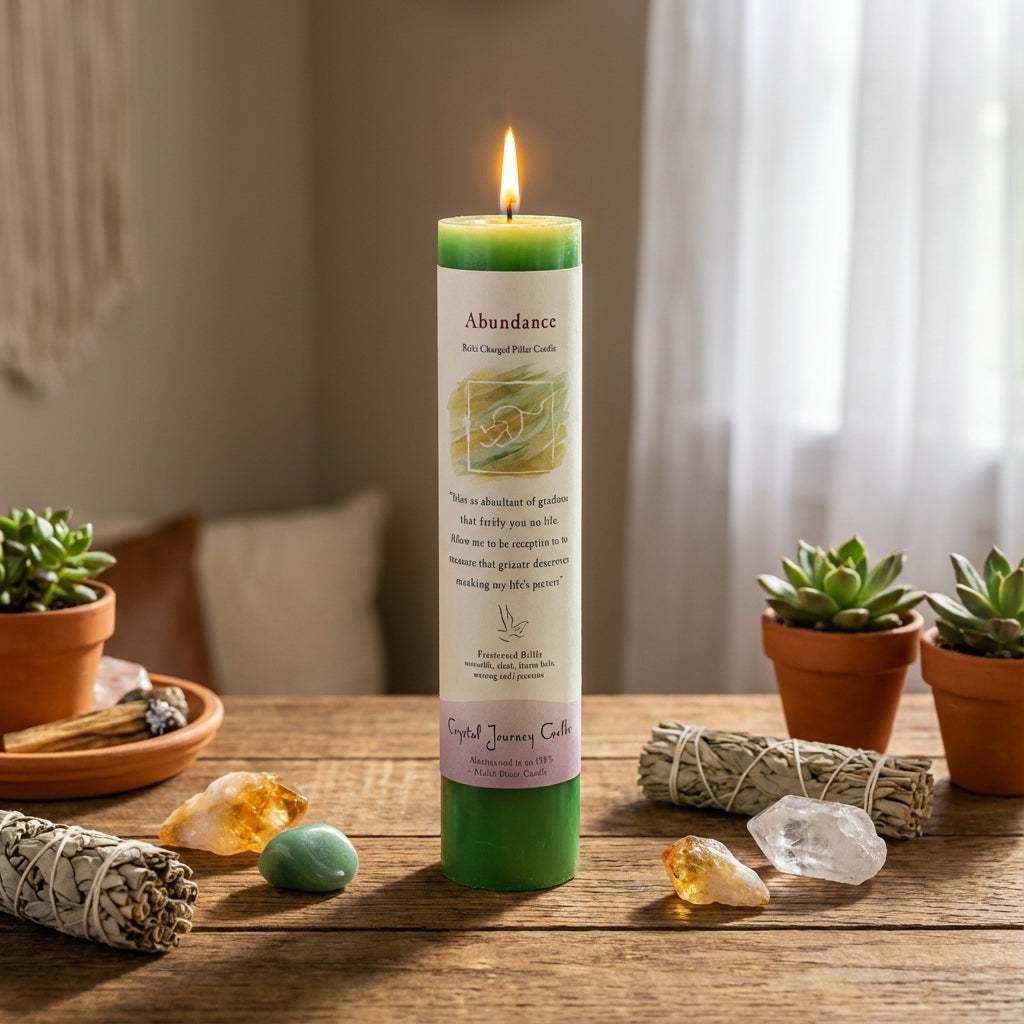 Abundance Reiki Charged Pillar Candle