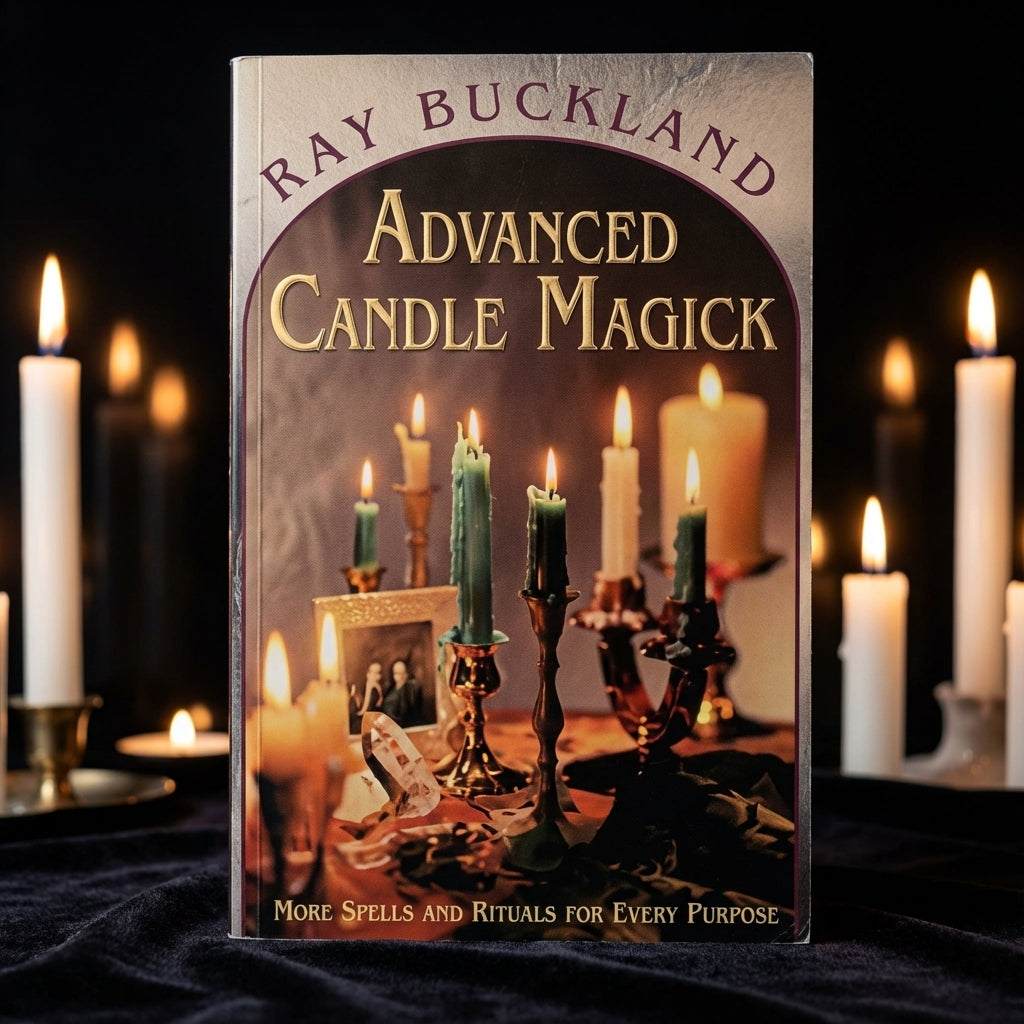 You will be generating high-quality product photos for an online stores product page. The product images should closely match the original products.
Here is the prompt (IMPORTANT!): """A realistic, studio-lit shot of the book 'Advanced Candle Magick