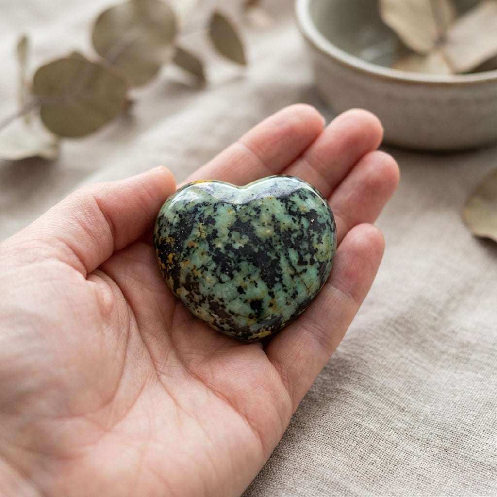 You will be generating high-quality product photos for an online stores product page. The product images should closely match the original products.
Here is the prompt (IMPORTANT!): """Create a lifestyle-inspired scene featuring the African Turquoise