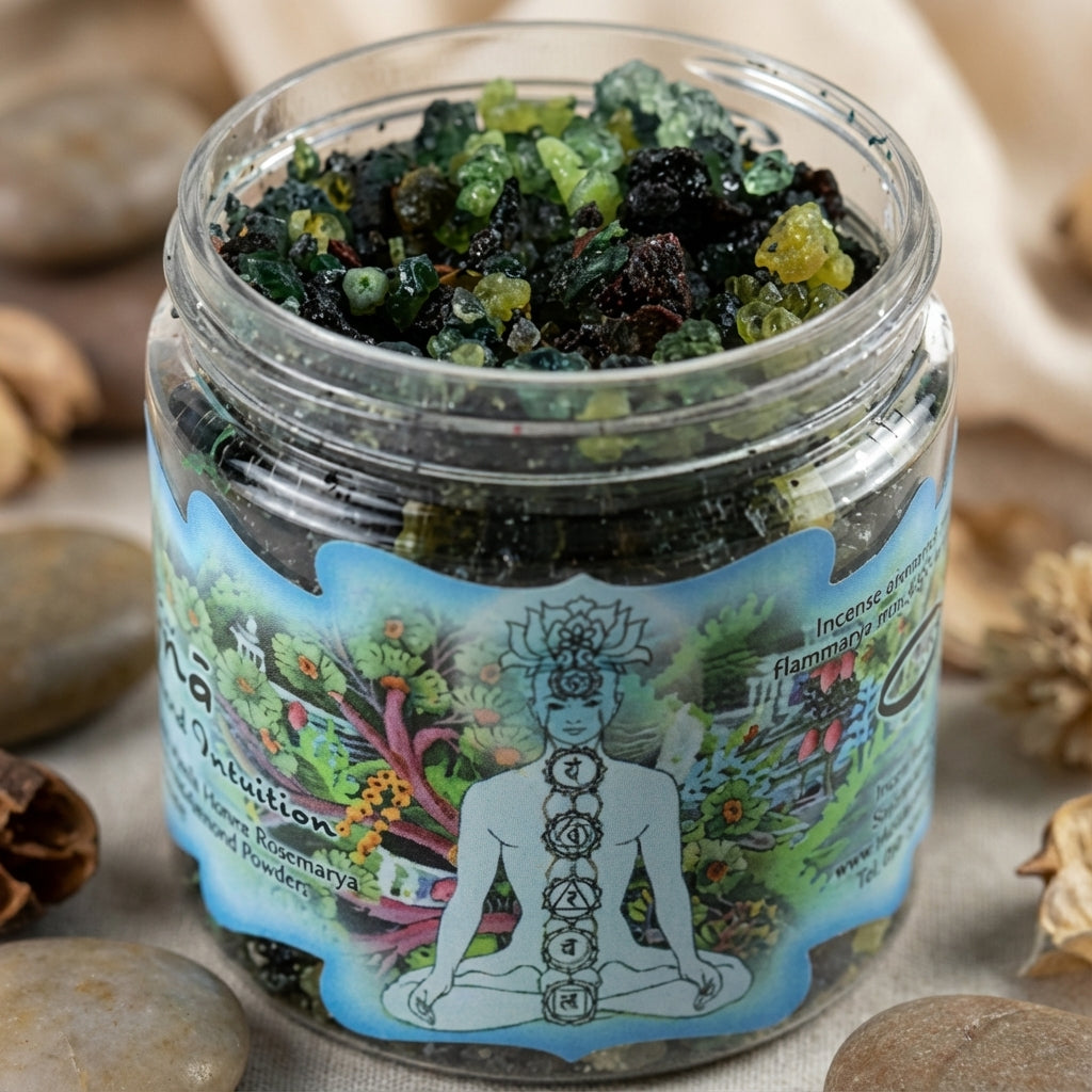 You will be generating high-quality product photos for an online stores product page. The product images should closely match the original products.
Here is the prompt (IMPORTANT!): """A high-resolution, photorealistic close-up shot of the Ajna Resin