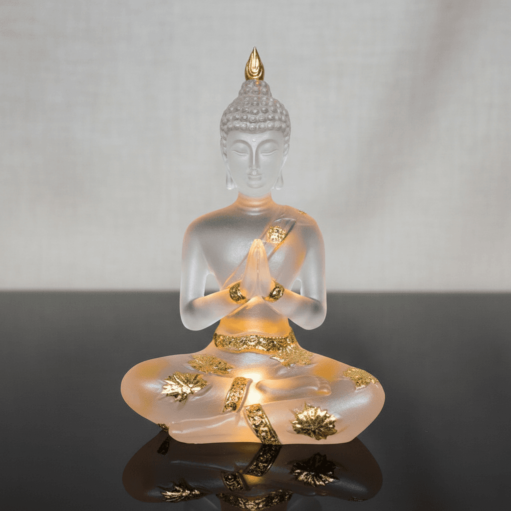 Clear Gold Buddha Statue, 4.25 Inches, alternate view