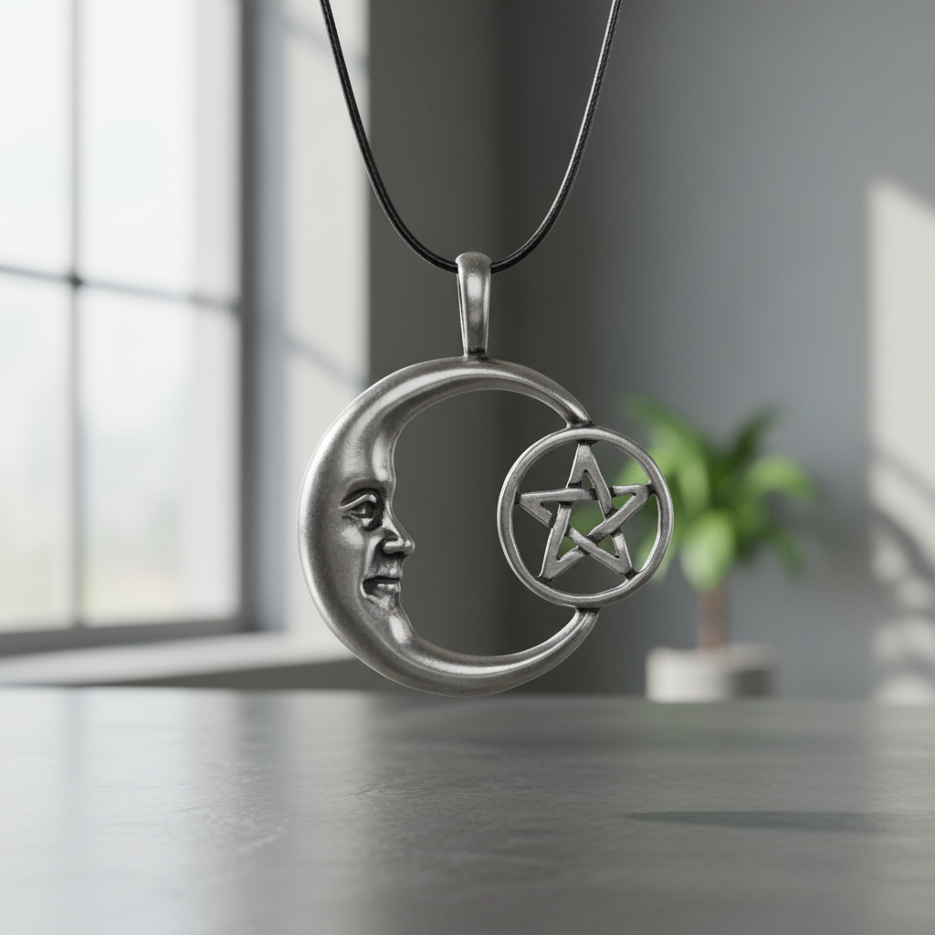 Pentacle Moon Celestial amulet