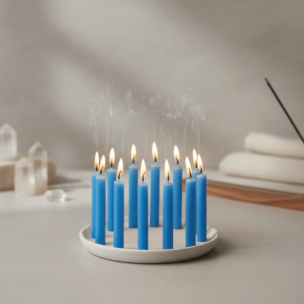 Light Blue Chime Candles, Set of 20, alternate view