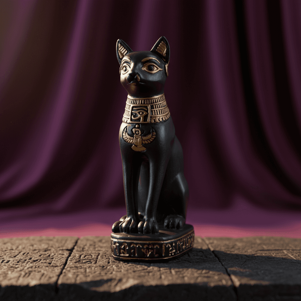 Petite Bastet Statue, 3", alternate view