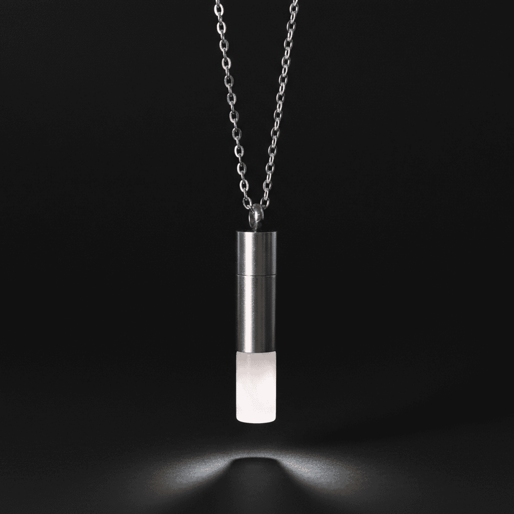 Rose Quartz chamber W/ chain, alternate view