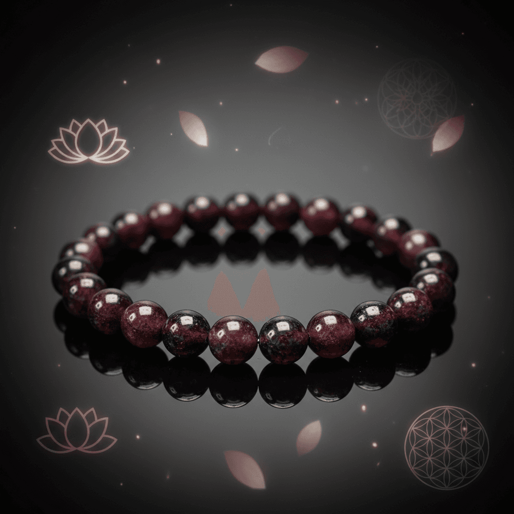 Garnet Beaded Bracelet, 6-8mm, alternate view