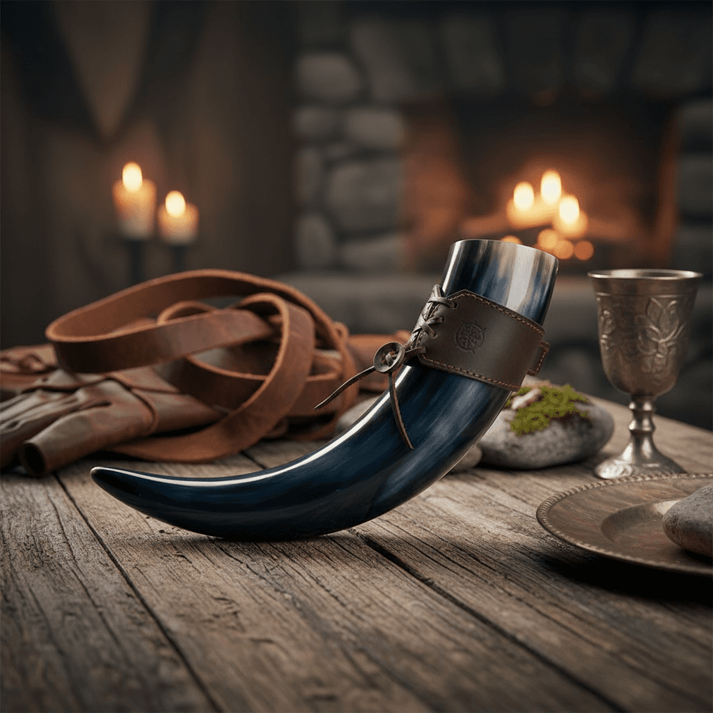 Viking Drinking Horn, 12 Inch, detail view