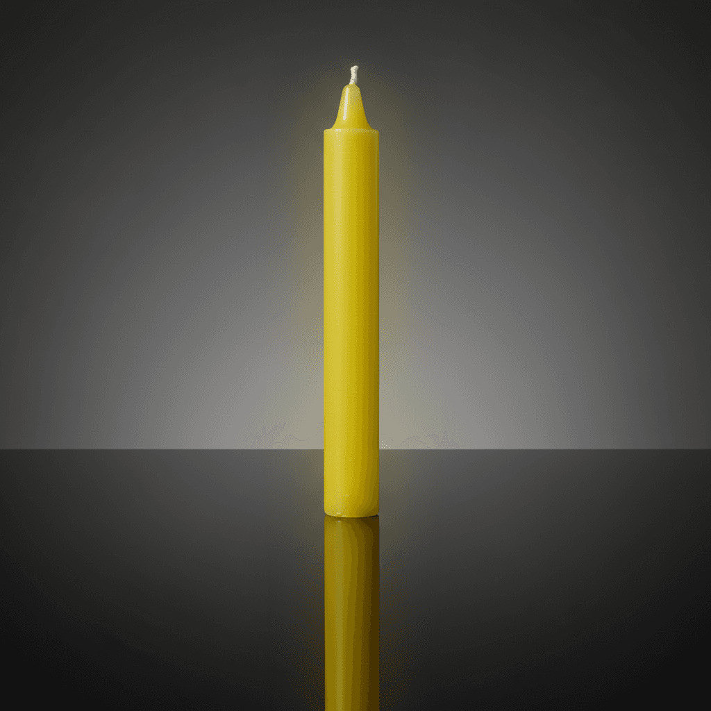 Yellow 6" Household Candle, alternate view