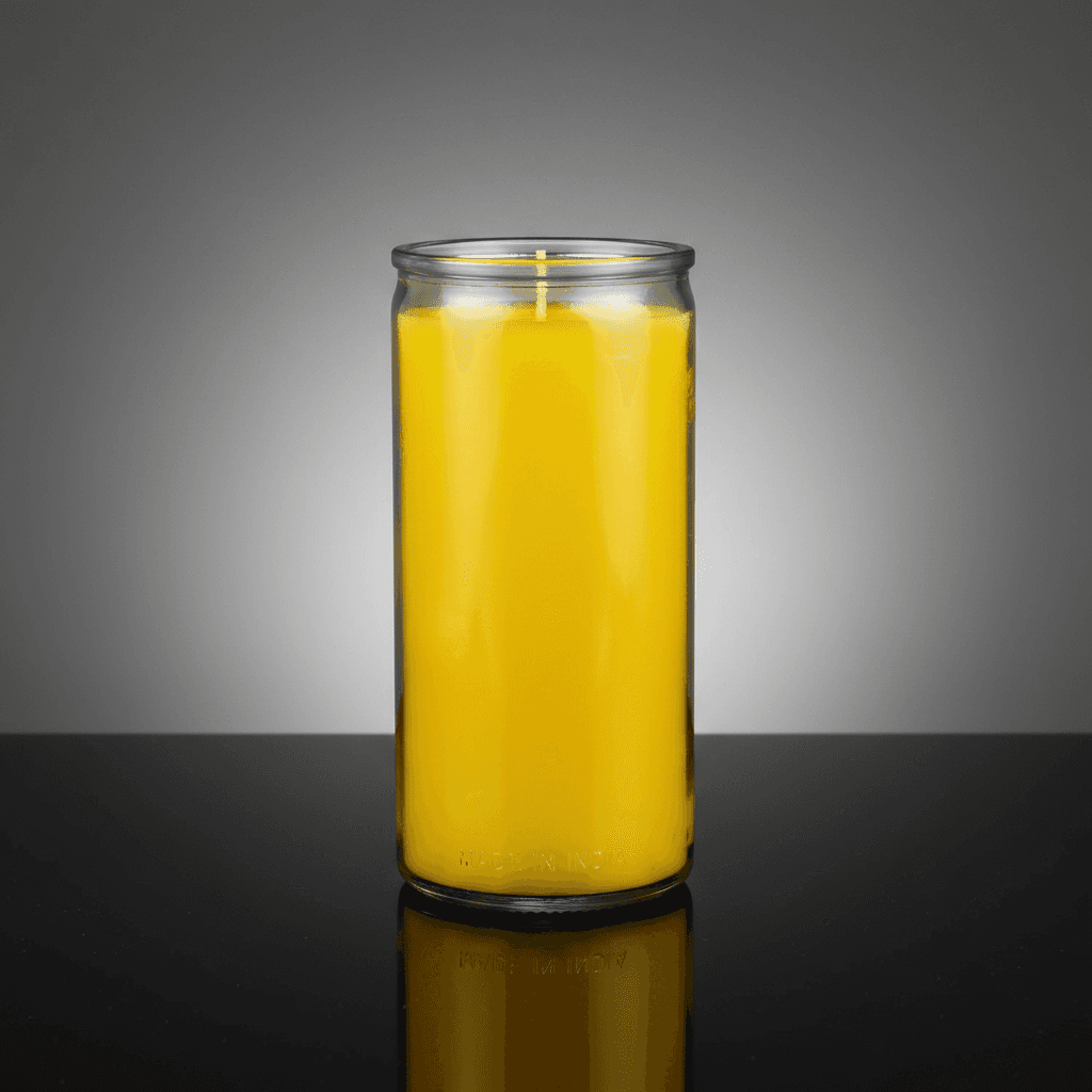 Yellow 14-day jar candle, alternate view