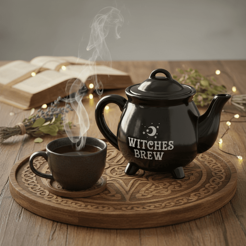 Witches Brew Tea Pot, 5 1/2", detail view