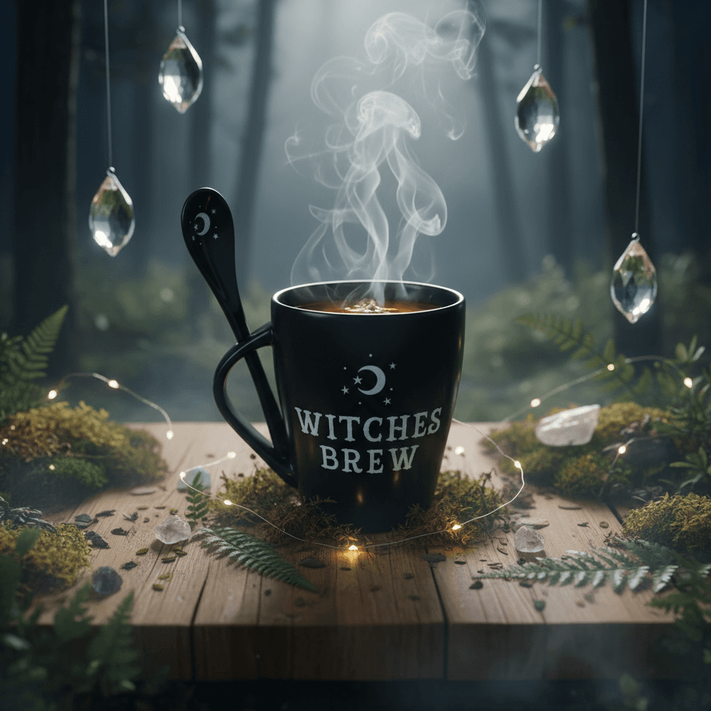 Witches Brew Mug and Spoon Set, 4", detail view