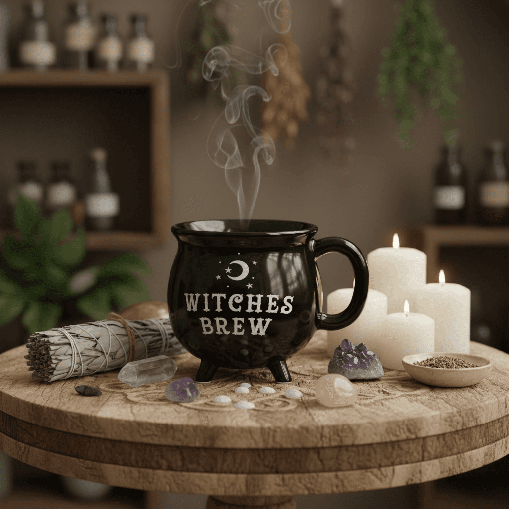 Witches Brew Cauldron mug, alternate view