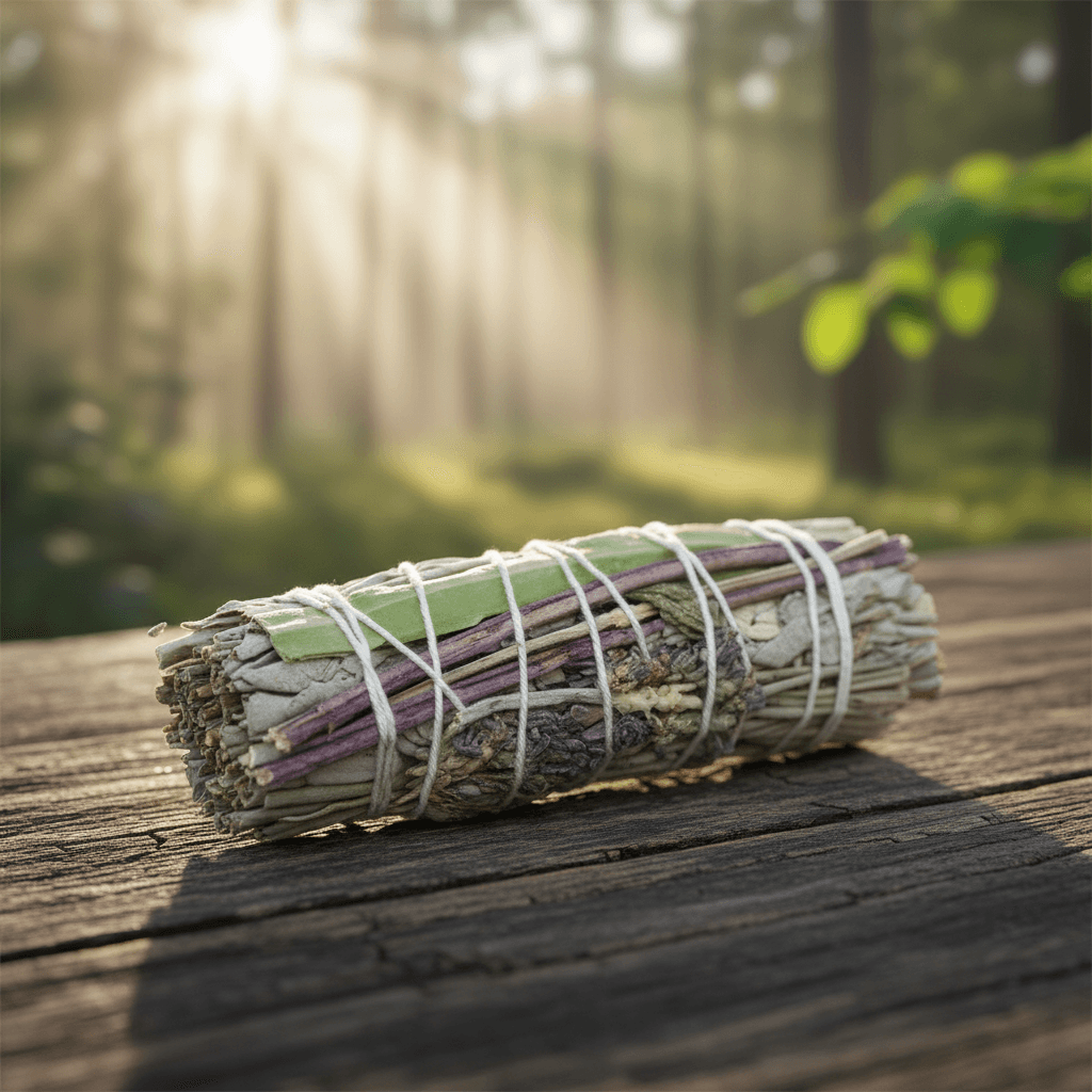 White Sage with 7 Herbs Smudge Stick, 4 Inches, alternate view