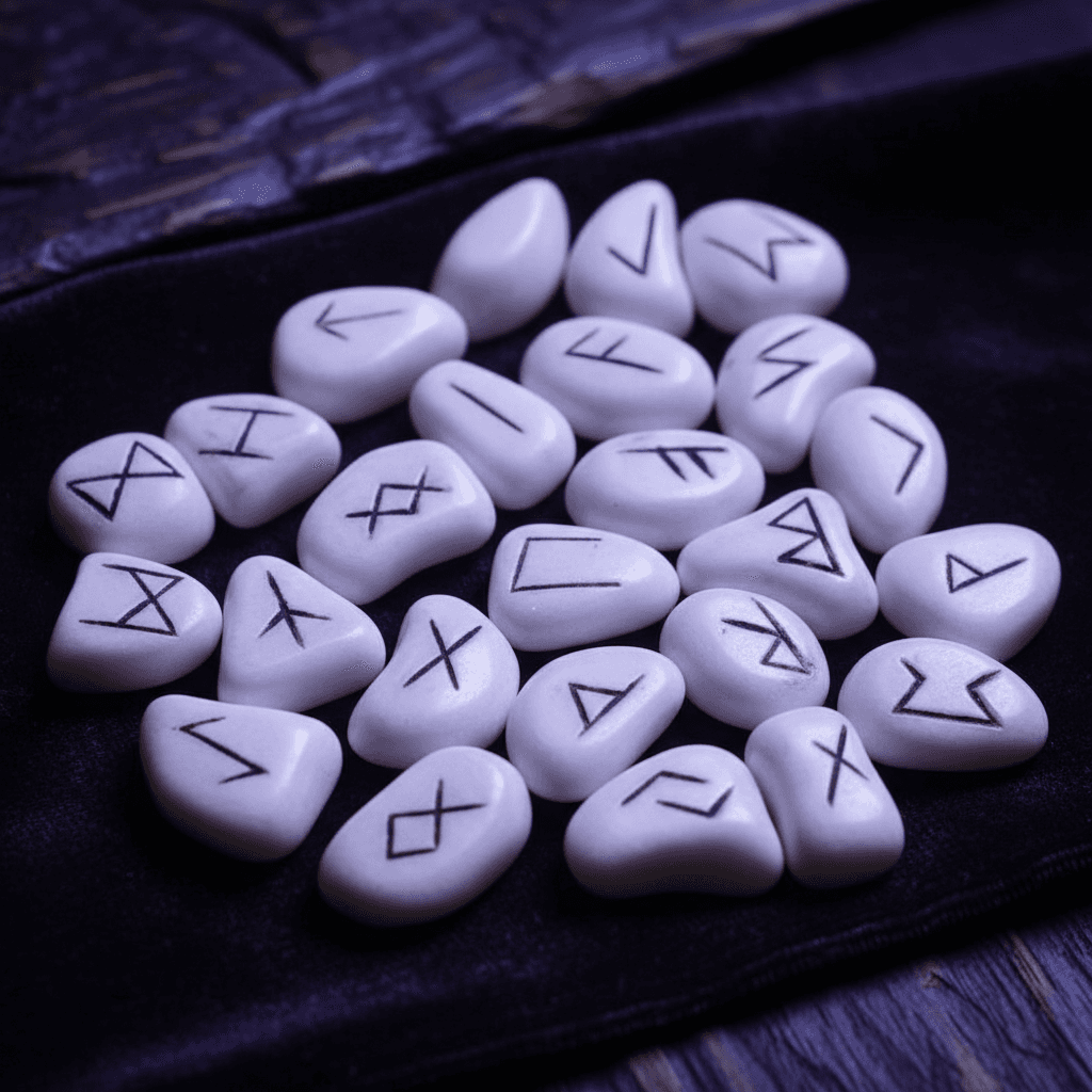 White Resin Rune Set by Lo Scarabeo, Set of 25, alternate view