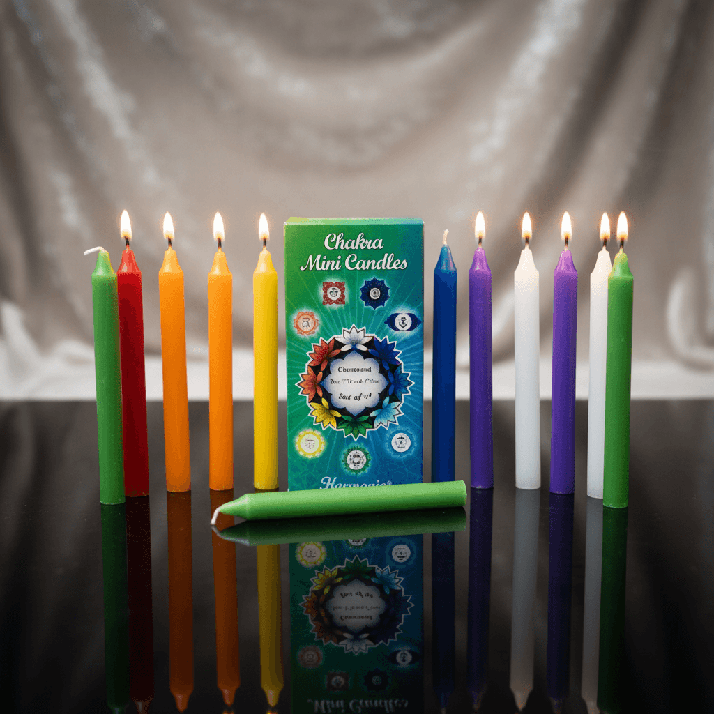 Chakra Chime Candles, Set of 20, 5", alternate view