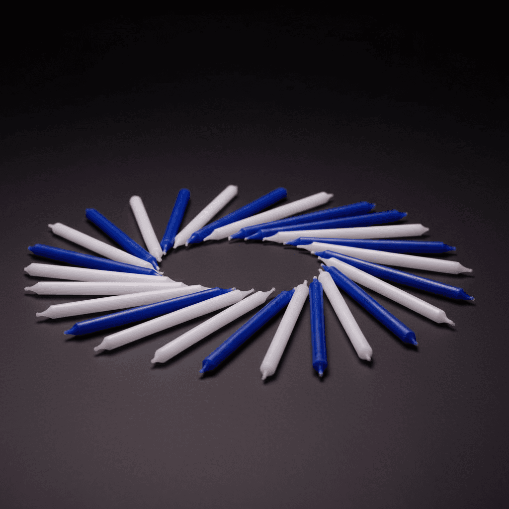Assorted Hanukkah Candles, Set of 45
