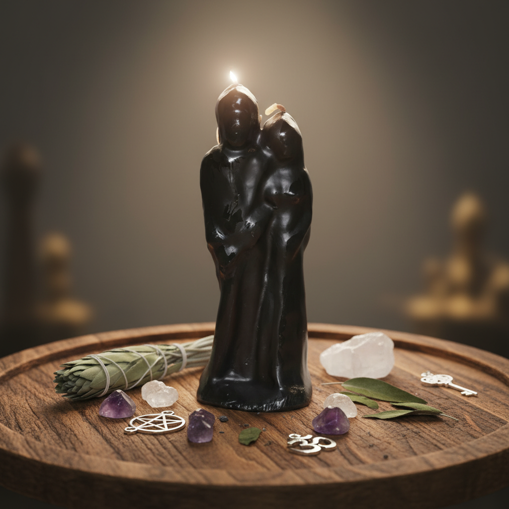 Marriage Black Candle, 6"