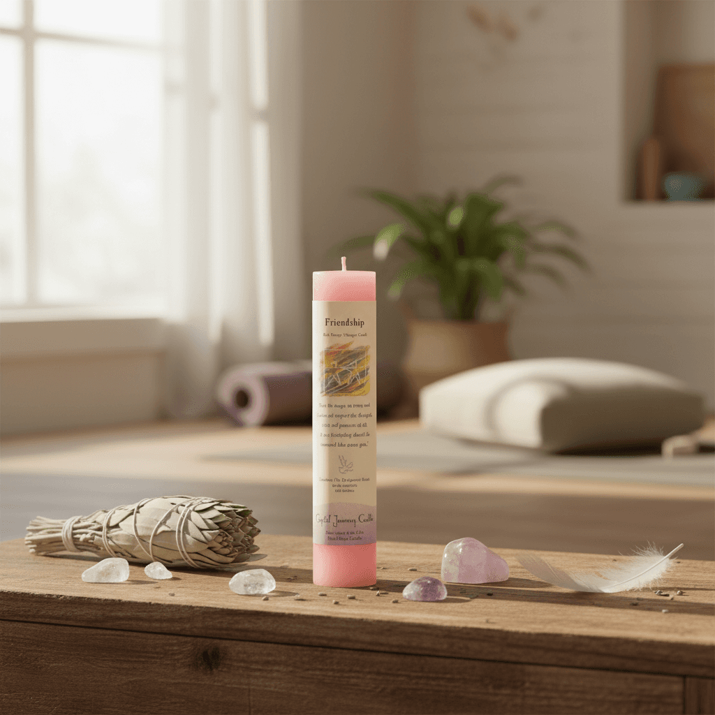 Friendship Reiki Charged pillar candle