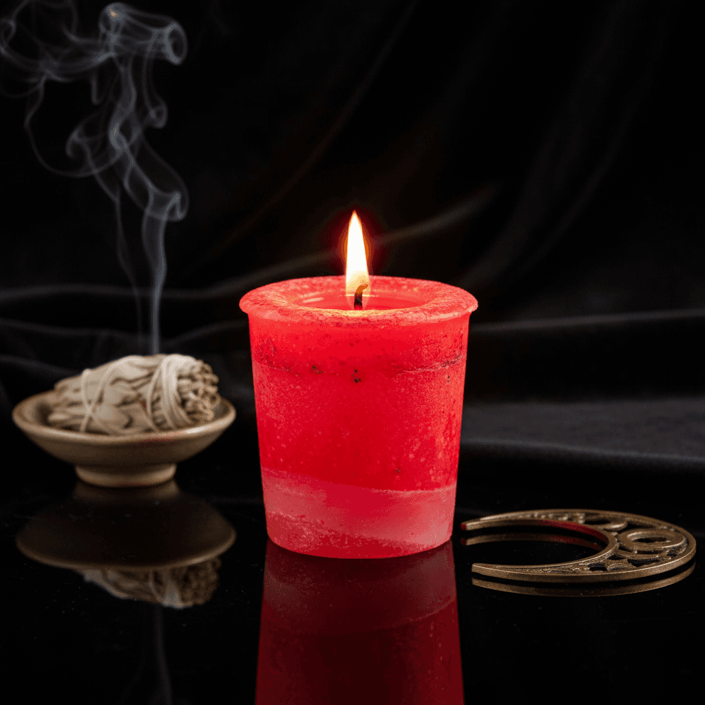 Seduction Herbal Votive Candle, detail view