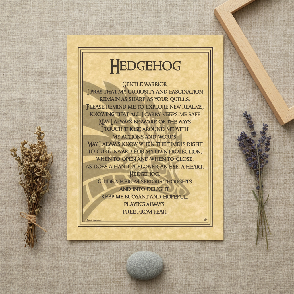 Hedgehog Prayer Poster, 8.5" x 11", alternate view