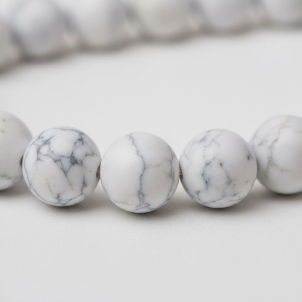 Howlite Beads String, 6mm, 60 Per Strand, detail view