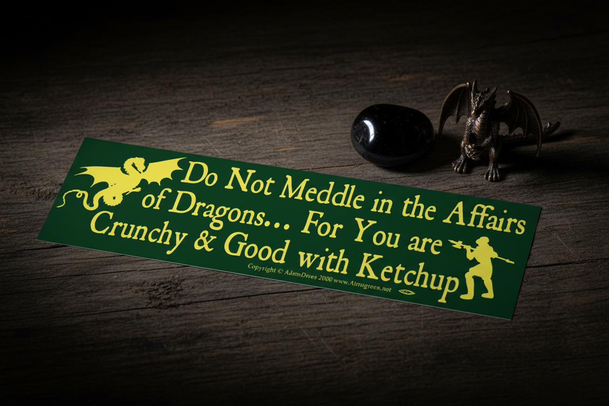 Do Not Meddle In The Affairs Of Dragons For You Are Crunchy and Good with ketchup