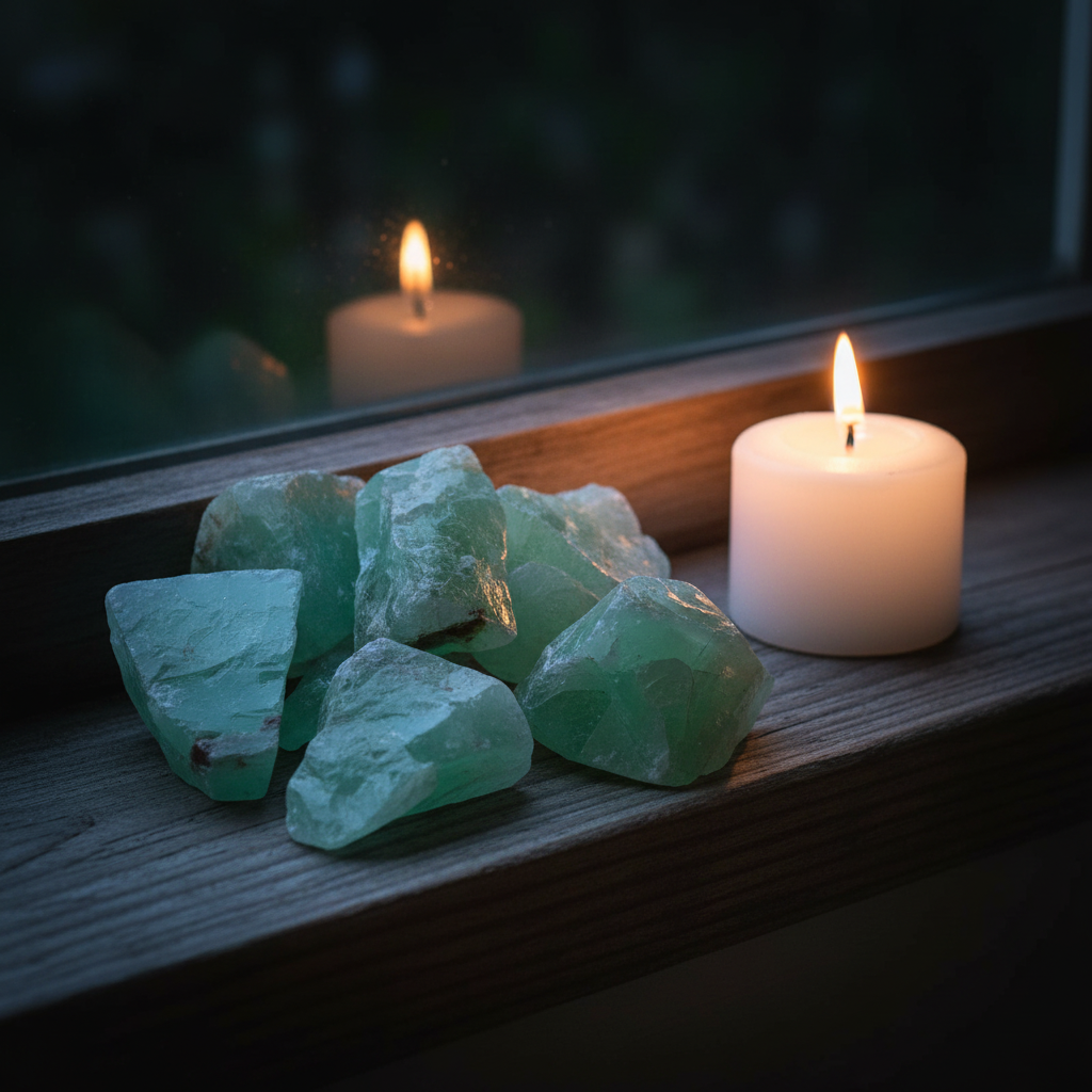 Green Calcite Untumbled Stones, 1 lb