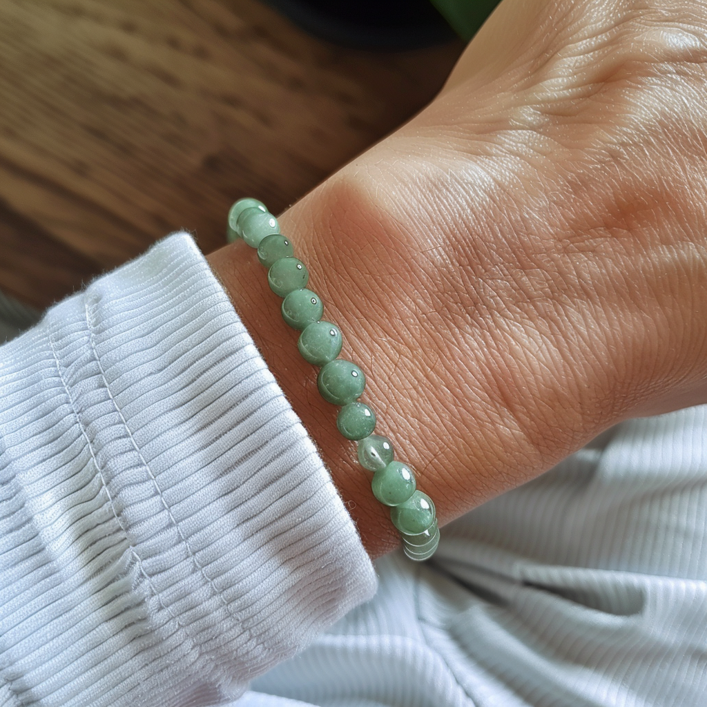 4mm Jade, Chinese stretch bracelet