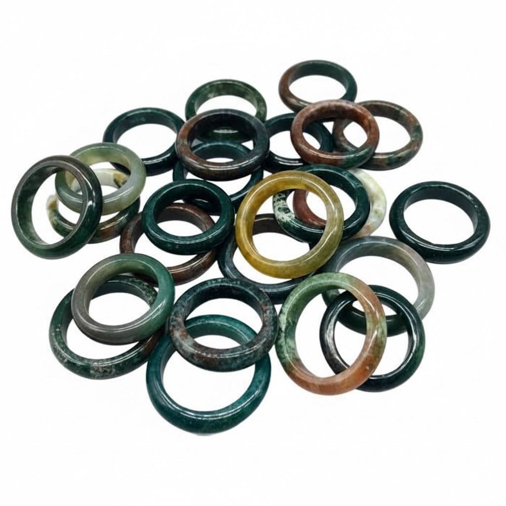 Jasper Banded Rings, Set of 25