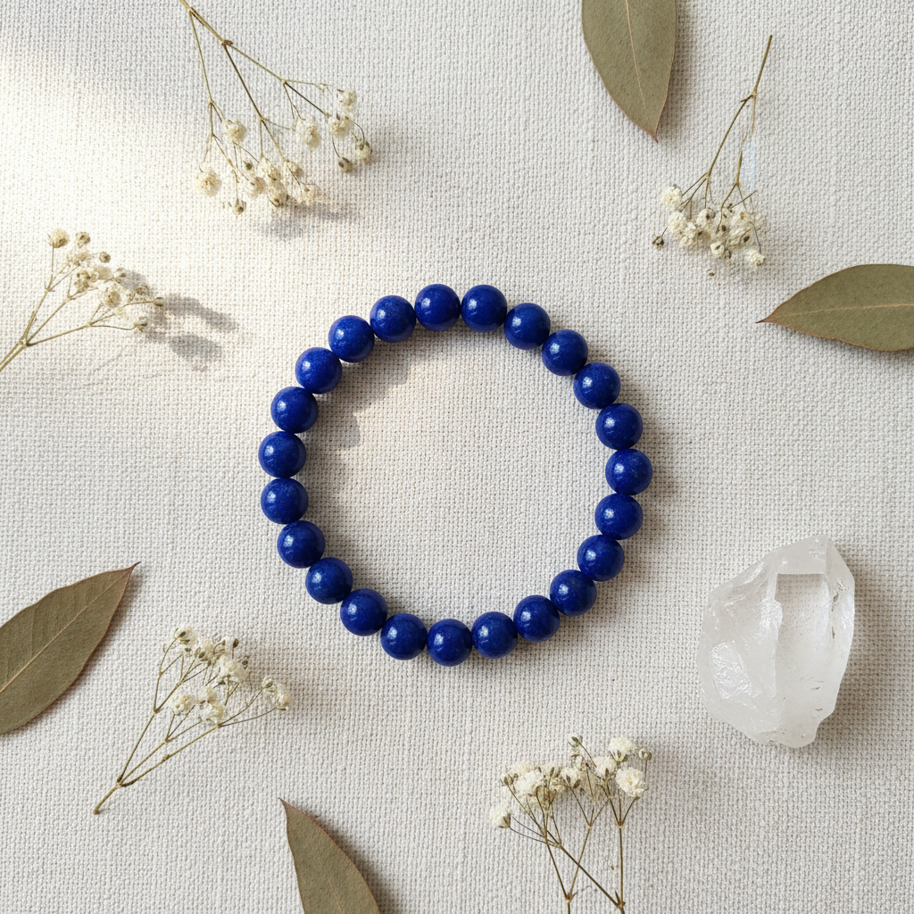 Lapis Lazuli Bracelet, 8mm Beads, alternate view