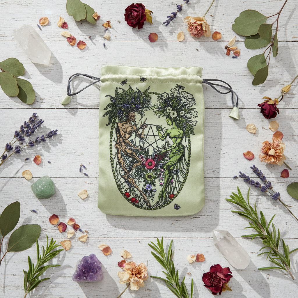 Magickal Botanical Tarot Bag, 6" x 9", alternate view