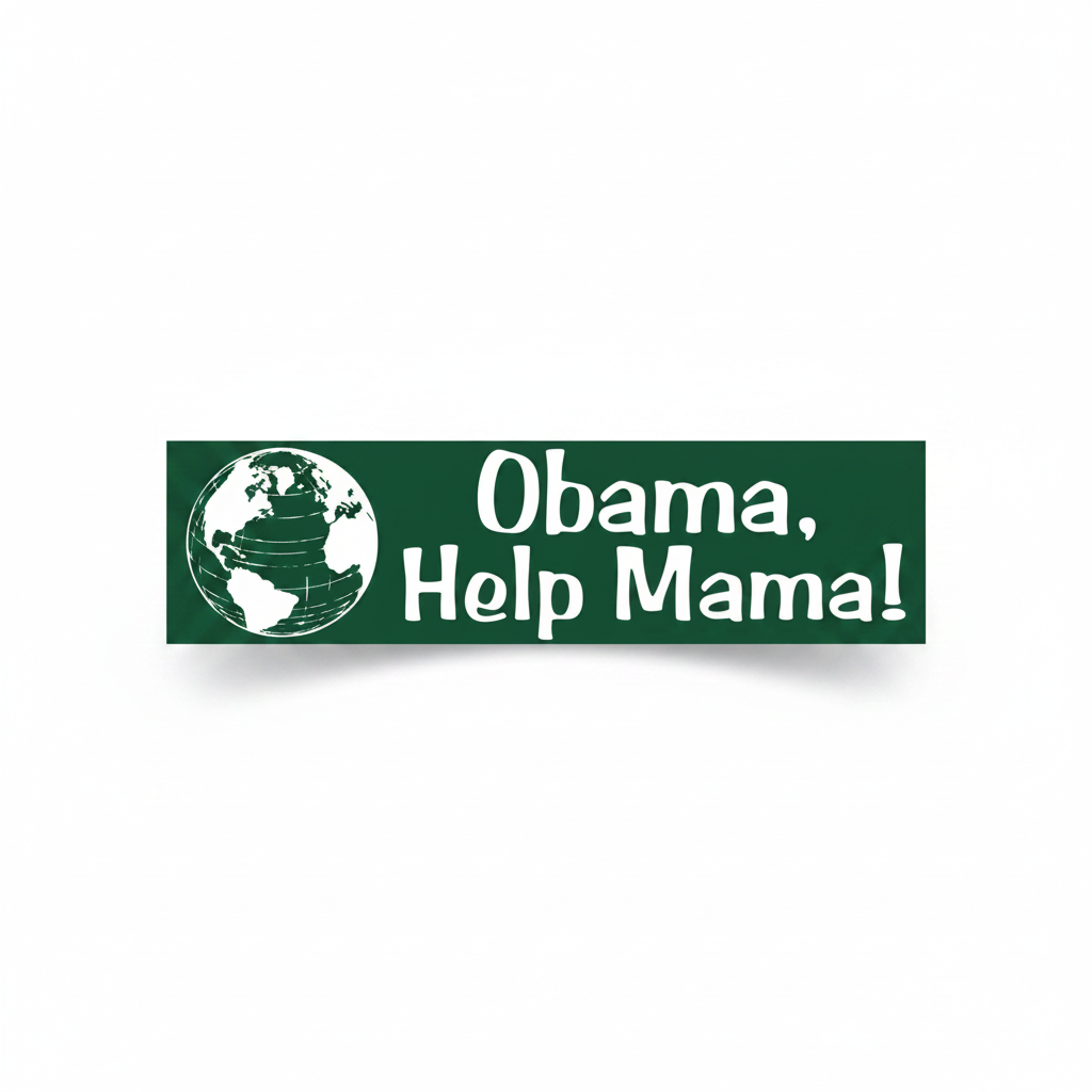 Obama Help Mama Bumper Sticker, white background
