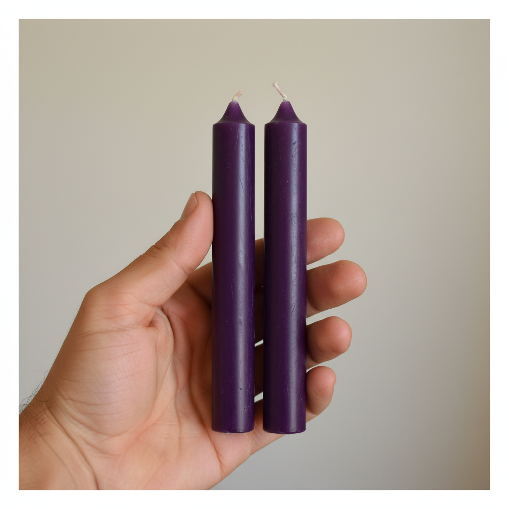 Purple Chime Candle – held in hand