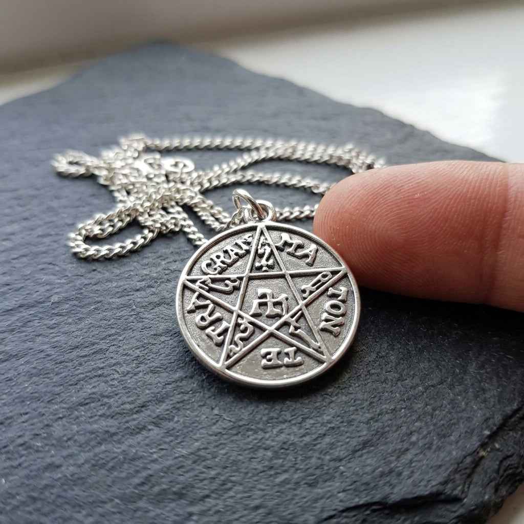 Solomon's Pentacle Silver-Plated Amulet & Chain