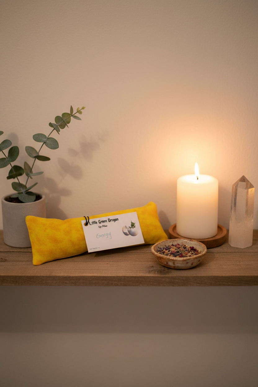 Energy Eye Pillow, 3" x 9", shown in use