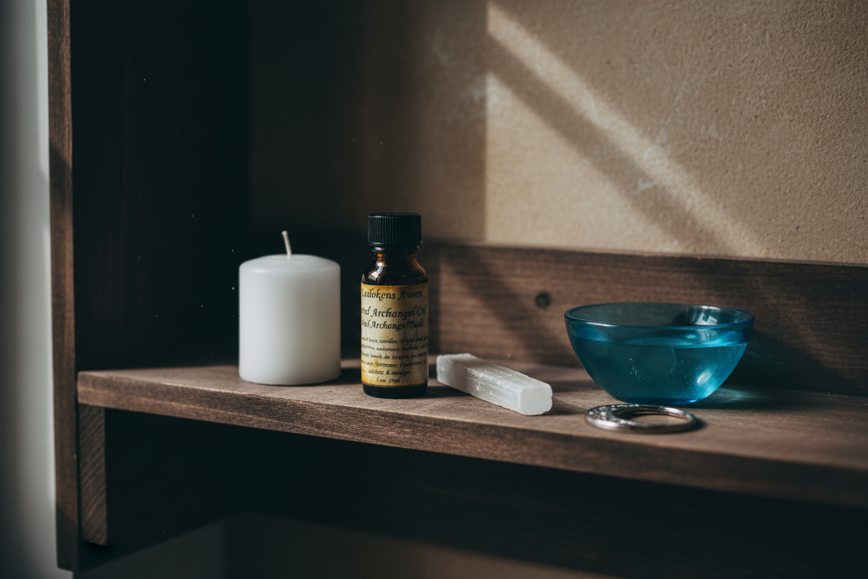 Gabriel Lailokens Awen Oil, 15ml, shown in use