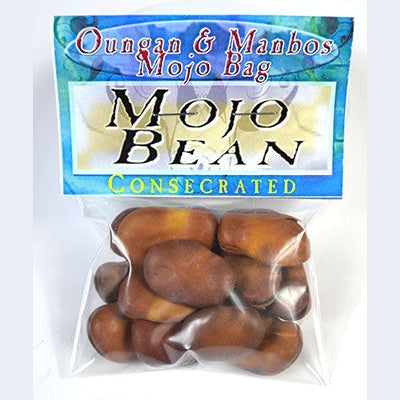 Consecrated Mojo Beans in packaging for rituals and manifestation.