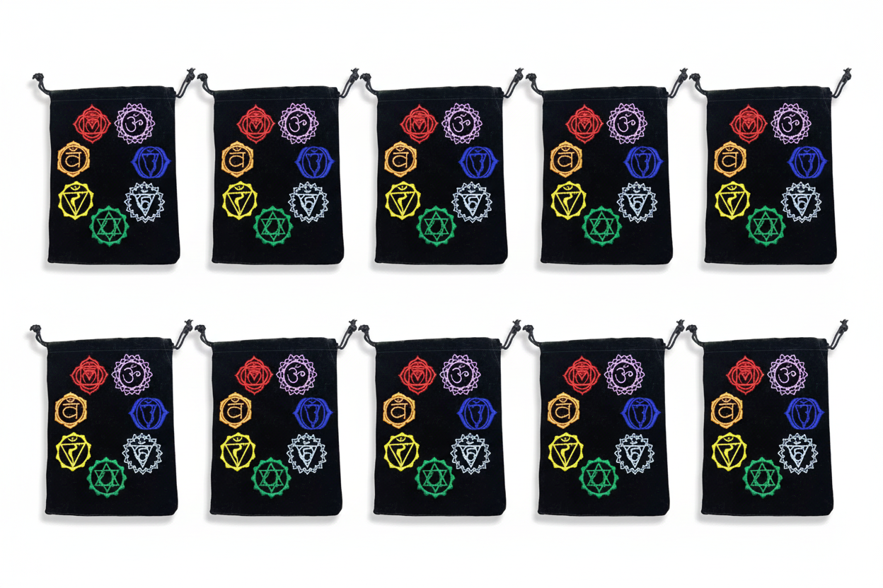 10 Chakra Pouches — 2 rows of 5