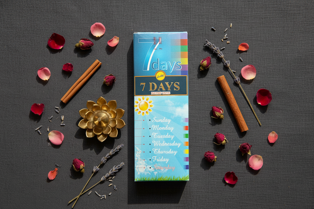 7 Days Incense – Flat Lay
