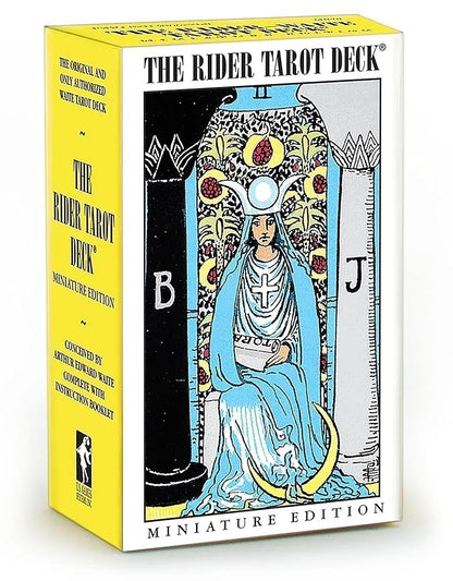 Miniature Rider-Waite® Tarot: Compact and Portable Miniature 78-Card Tarot with Iconic Pamela Colman Smith Artwork, Essential for Beginners & Experts, Divination and Tarot Study, Includes Instruction Booklet cover image