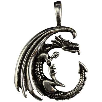Dragon Moon Celestial amulet with crescent moon dragon design.