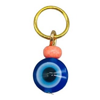 1/2" Evil Eye amulet with gold-toned hardware, offering spiritual protection.