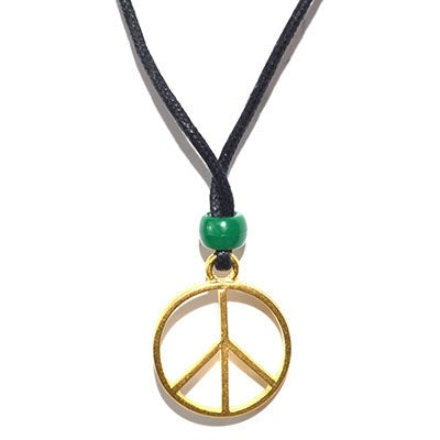 Peace Sign Gold Amulet, 1 Inch