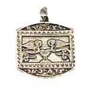Accidents amulet with silver chain and engraved pendant for safety and style.
