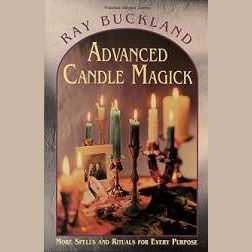 Advanced Candle Magick by Ray Buckland book cover featuring candles and magical symbols.