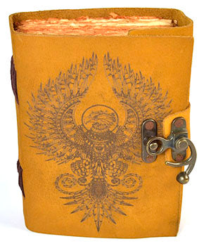 Phoenix aged looking paper leather w/ latch