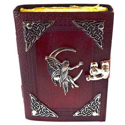Fairy & Crescent Moon Leather Journal, 4.5" x 6.5"