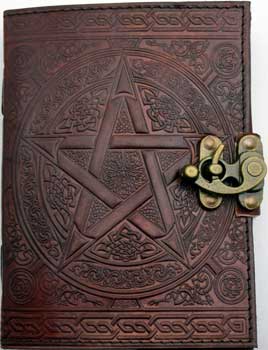 5" x 7" Brown Pentagram leather w/ latch