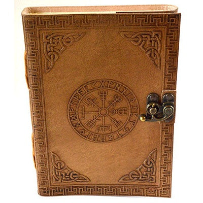 Rune Leather Blank Book with Latch, 5 x 7 Inches