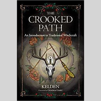 Crooked Path by Kelden book cover featuring witchcraft symbols and ornate design.